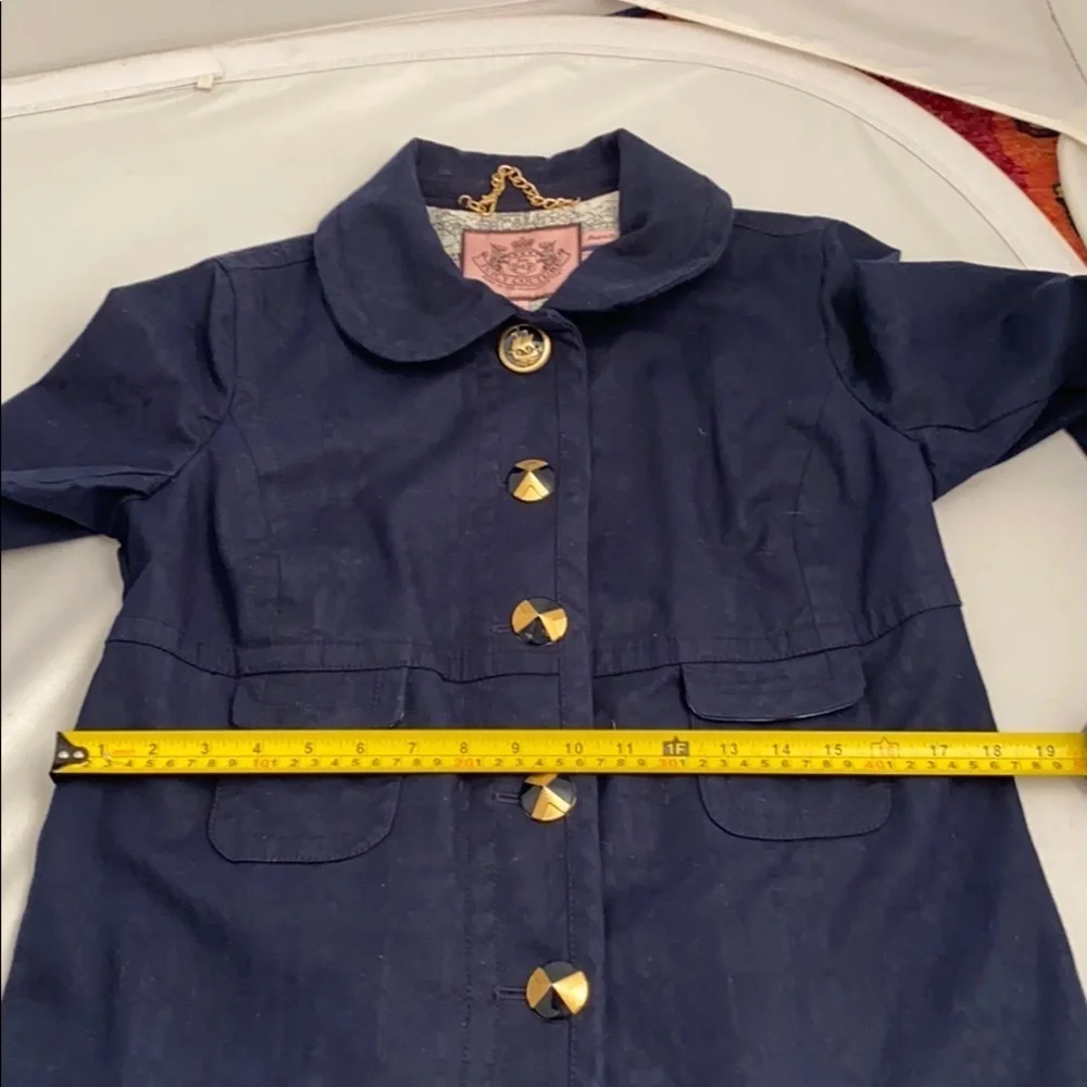 Juicy Couture navy blue princess pea coat M